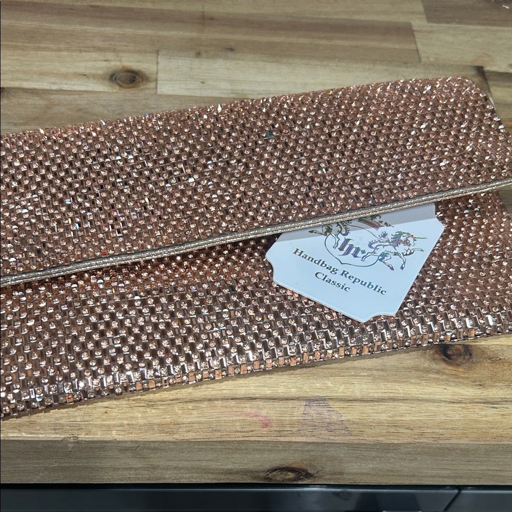Rose Gold Blingin Clutch